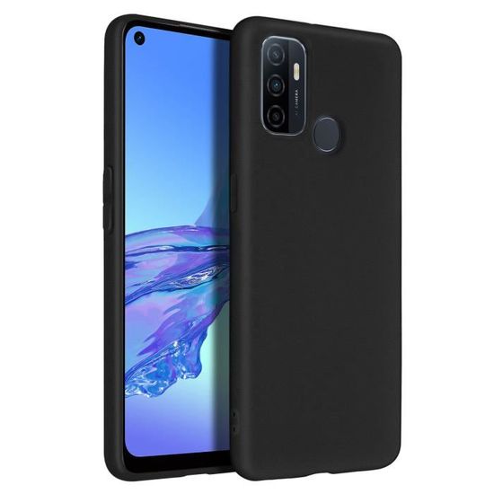 Coque Silicone TPU Anti-Choc Effet Fibre De Carbone Noir Pour OPPO A53S - Housse Ultra Slim Avec Aimant - Poids ~45g