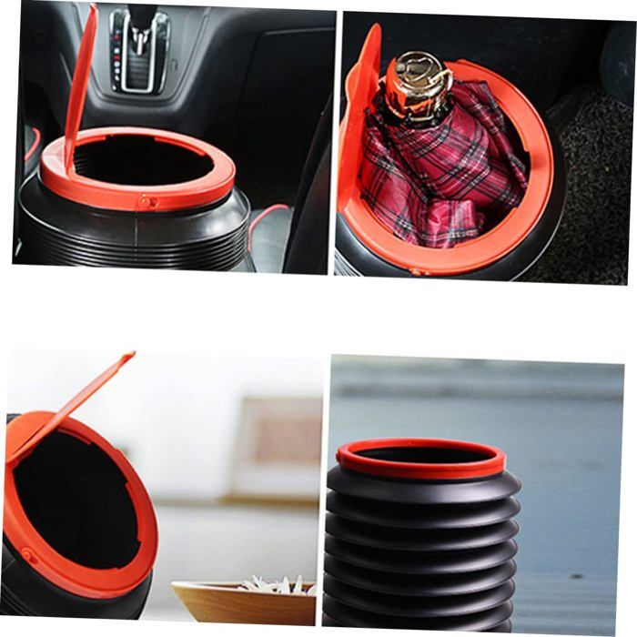 Lot De 2 Mini Poubelles De Voiture KIRZAX – Pliables, Avec Velcro Et Cordon, Pour Intérieur Auto