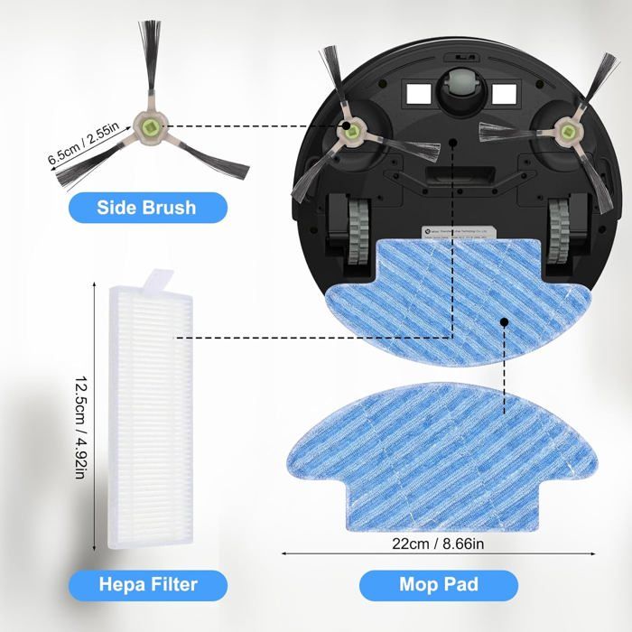 Lot De 5 Filtres De Rechange Pour Aspirateur De Voiture, Lavables Et