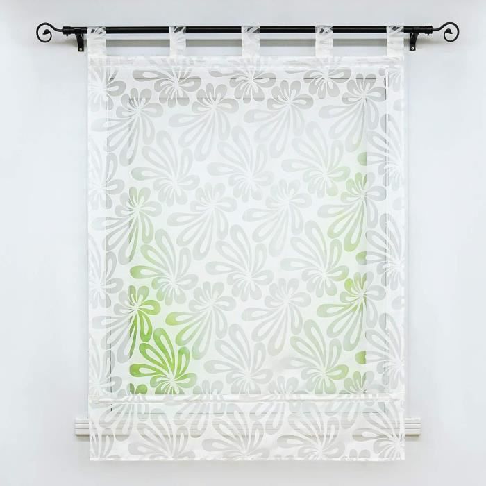 Rideau Voilage Romain SIMPVALE - Blanc 60x155 Cm - Pour Cuisine, Salle De Bain, Balcon
