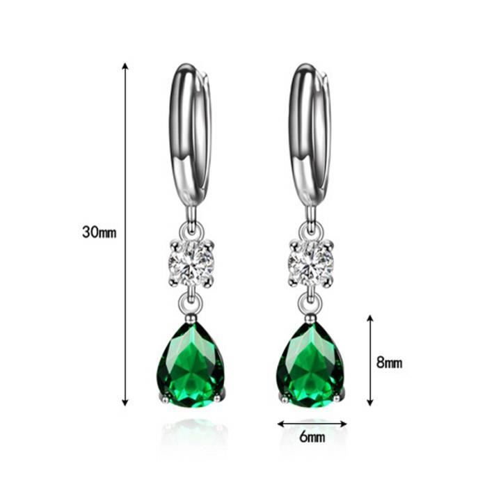 Boucles D'oreilles Pendantes Fleur Argentées Avec Perles En Pierre Verte - Style Tibétain