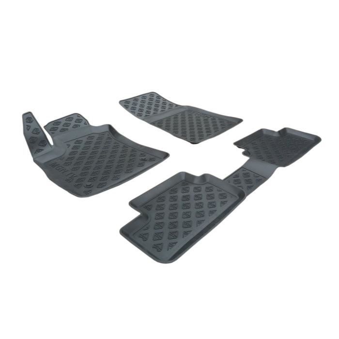 Tapis De Sol Caoutchouc 3D Pour Renault Clio 4 (2013-2019) | 4 Pièces | Bord Haut Anti-débordement | Noir | Toutes Saisons - 2