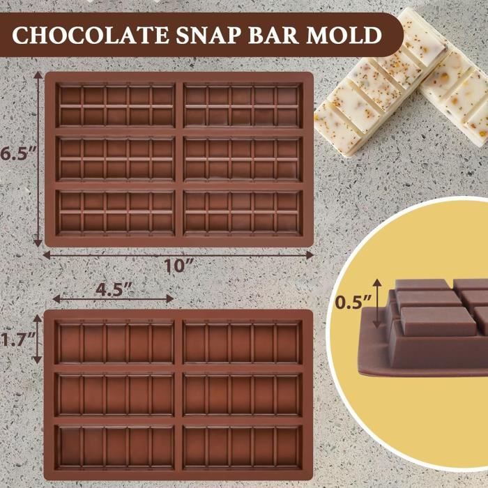 Lot De 2 Moules à Chocolat En Silicone, Moule Silicone De 6 Cavités, Moules à Pâtisserie Pour Faire Du Chocolat, Fondant, Gelée - Maison