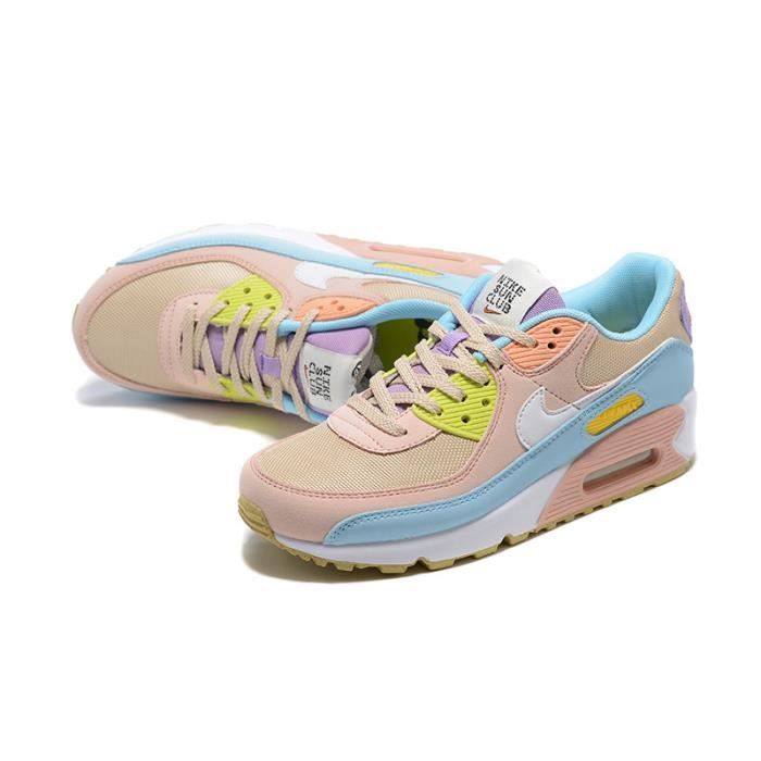 nike air max 90 blue pink yellow