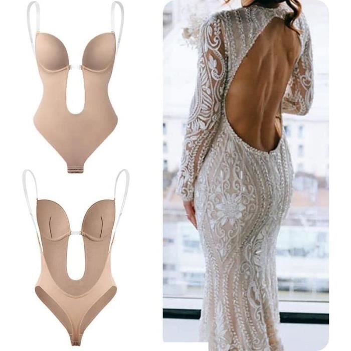 Body Dos Nu Soutien Gorge Invisible Body vetement avec Bandouliere Transparente pour Robe de Soiree Mariage Ete Beige Beige Cdiscount Pret a Porter