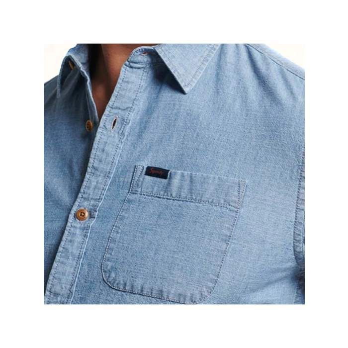 Chemise Superdry Homme Vintage Oxford Bleu Synthetique Bleu Cdiscount Pret a Porter