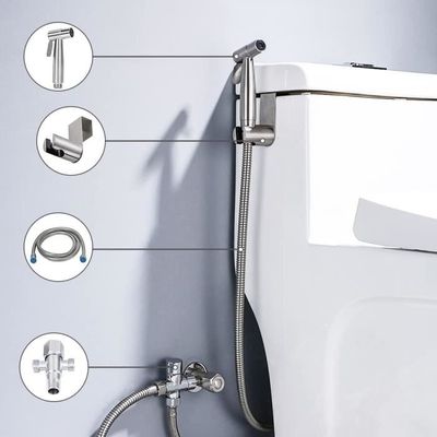 Douchette WC-ELINKUME Douchette Toilette WC en Acier Inoxydable,Interface  G1/2 Standard,Économies d'eau Pulvérisateur de Bidet pour le Nettoyage des  Toilettes et le Bain des Animaux Domestiques : : Bricolage