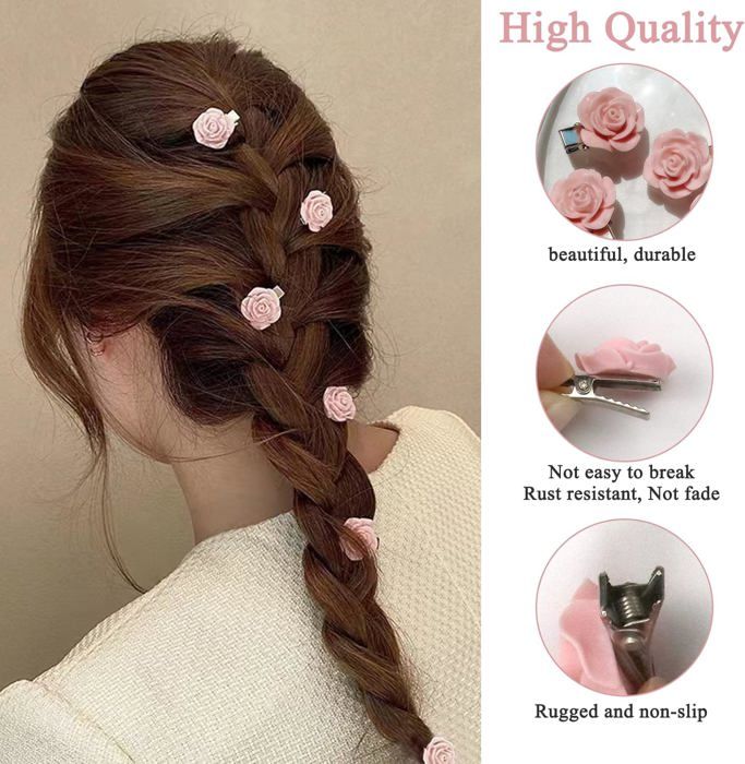 Lot De 4 Pinces À Cheveux En Forme De Rose Pour Femme, Accessoires À