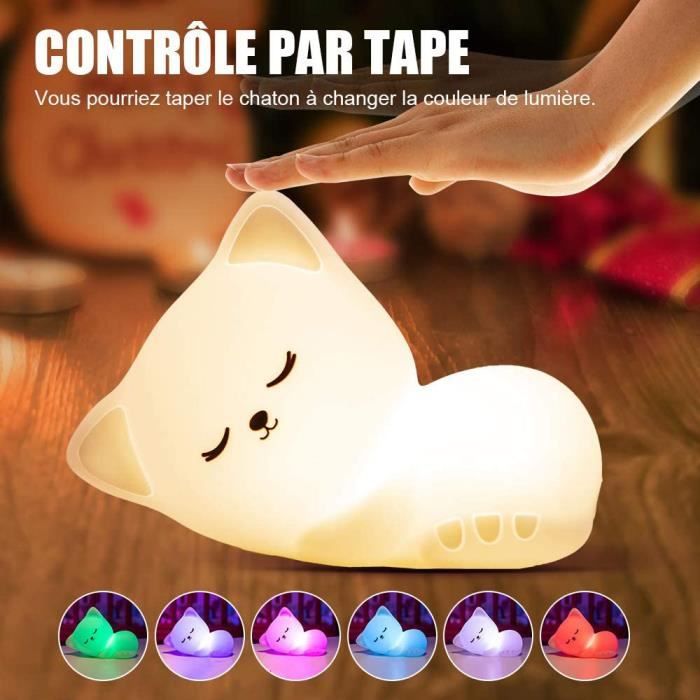 SHZZHS Veilleuse En Céramique Pour Lampe Pour Enfants, Lampe Chat, Lampe De Table En Céramique En Forme De Chat, Lampe De Bureau Décorée Pour Chambre à Coucher, Veilleuse Mignonne Pour Veilleuse Pour