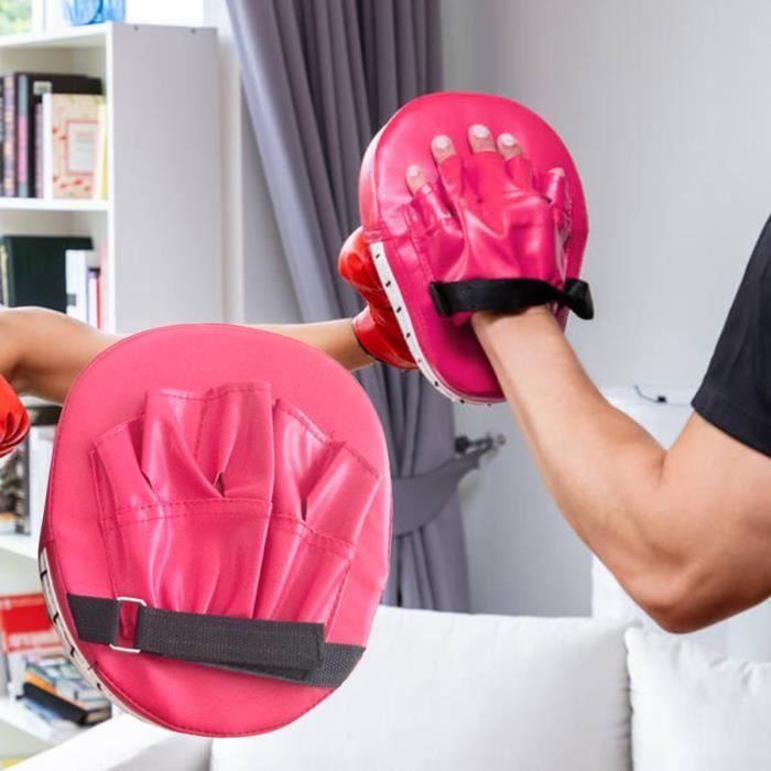 Pink - Coussinets de boxe pour hommes et femmes, mitaines de mise au point,  coussinets de mise au point pour