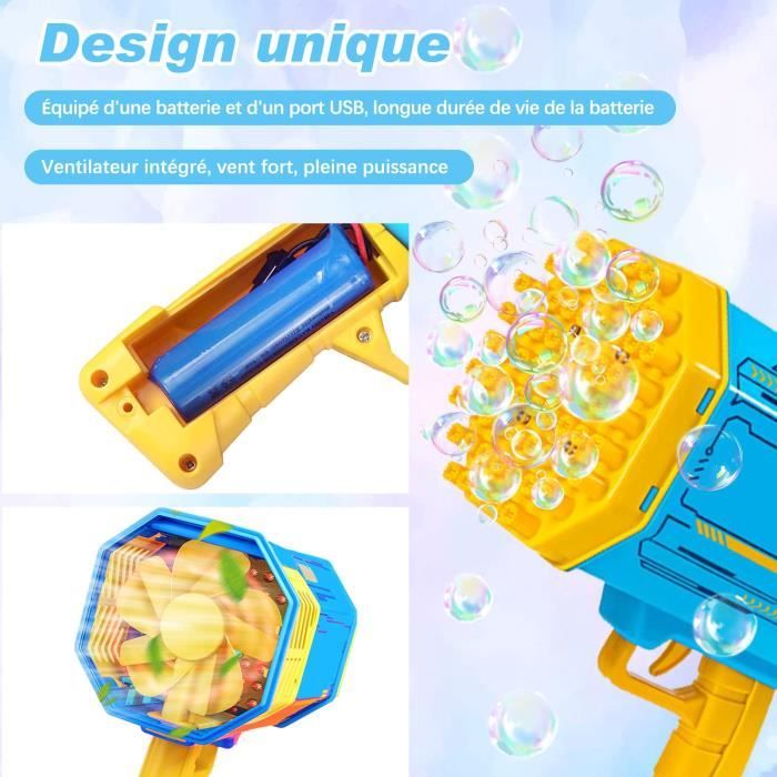 blessny Machine à bulles de brouillard professionnelle 2 en 1 pour fête sur scène, Halloween, Noël, mariage, anniversaire, 8000 + bulles remplies de brouillard par minute, 250 W (noir