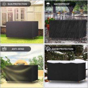 Housse Meubles De Jardin Imperméable Oxford 600D - 184x100x105 Cm, Protection Hivernale, Résistante UV, Avec Sangles
