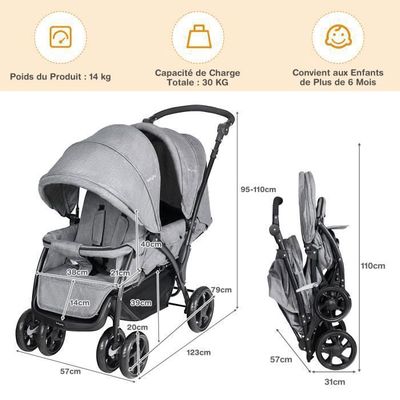 Capote pour clearance poussette double