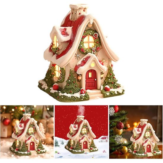 Brûleur D'Encens En Forme De Chalet De Noël - Maison à Encens Avec Cheminée Fumante - Décoration Festive