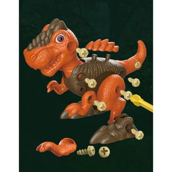 GOLDGE 6PCS Démontage Dinosaure Enfant Jouet avec Jeu Perceuse Élec