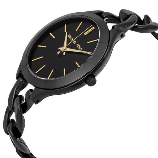 MICHAEL KORS Women s Black Slim Runway Chain Watch MK3317 KHEJY Cdiscount Bagagerie Maroquinerie