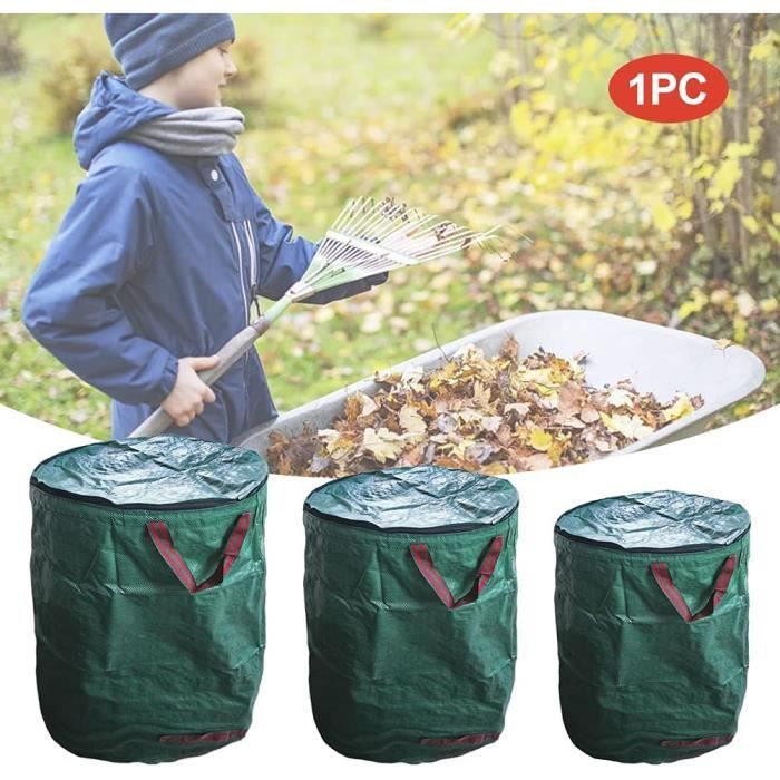 Sacs poubelles de jardin, sac à déchets de jardin, étanche, indéchirable,  sac à déchets avec couvercle, pelouse et poignées, p[292] - Cdiscount Jardin