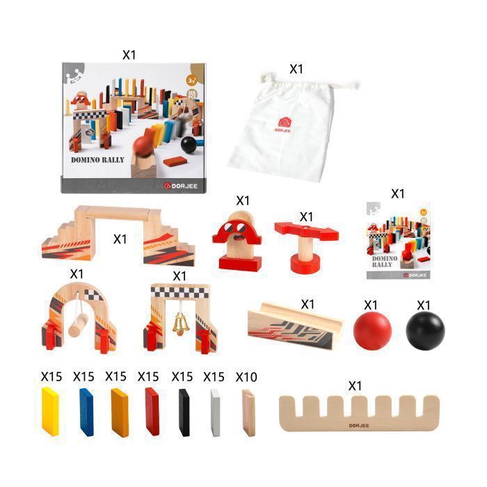 Moses Domino – Jeu De Société Coloré Dès 4 Ans – 28 Pièces En Bois – Classique Revisité