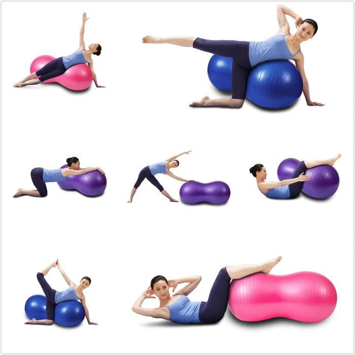 Ballon D'exercice Pilates 65 Cm Aqua - Avec Pompe, Capacité 300 Lb - Neuf Pour Gym, équilibre, Yoga