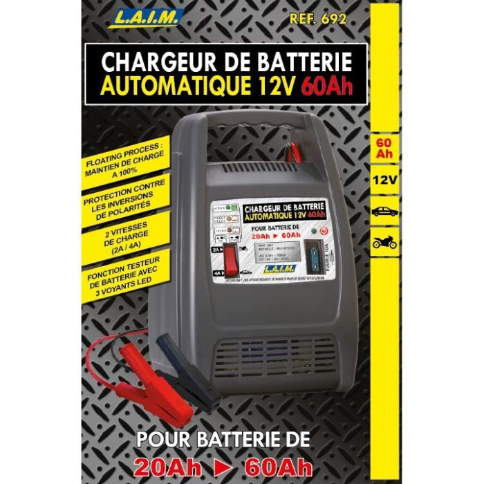 Chargeur Batterie Voiture Moto 12v 6a Prise Batterie Plomb - Temu France