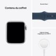Apple Watch SE GPS 2021 - 40mm - Boitier Silver Aluminium - Bracelet Sport Abyss Blue-4