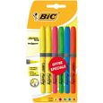 BIC® - Lot de 6 Surligneurs Brite Liner - Plastique - Jaune, rose, vert, bleu et orange-0