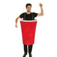 Déguisement Beer Pong Adulte - Costume humoristique en forme de gobelet rouge en mousse-0