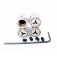 Bouchons de valve antivol pour Mercedes-Benz - VODOOL - Lot de 4PCS - Blanc/Argent - Accessoire automobile mixte-0