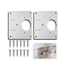 ANNEFLY Kit de plaque de réparation de charnière de porte d'armoire de cuisine 2 pièces, fixation de charnière de tiroir en acier