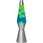 I-TOTAL ITotal XL1787 Lampe à Lave 36 cm avec Base Argentée, Liquide Bleu et Cire Verte