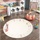 YSINOBEAR Tapis Moderne Extra Doux - MERKMAK - Blanc - 100x100 cm - rond - Intérieur