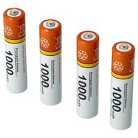vhbw 4x Batteries AAA micro compatible avec Telekom Sinus 207, 606, A32, C34, CA 34, CA 37, 12 téléphone fixe sans fil (1000mAh,