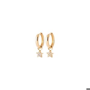 Boucles D'oreilles Créoles En Plaqué Or 18 Carats - Pavage Zirconium Multicolore - Neuf Avec étiquettes