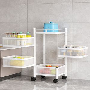 Chariot De Cuisine Rotatif 5 Niveaux Avec Roulettes - Étagère à Fruits Et Légumes - Noir - Rangement Supplémentaire Pour Salle De Bain, Bureau, Chambre - 3