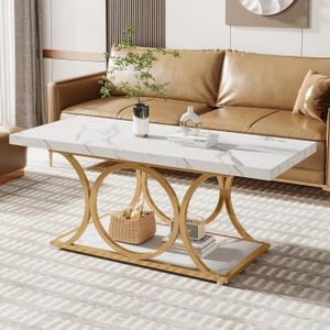 TABLE BASSE Tribesigns Table Basse Moderne,Faux Marbre Table d