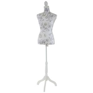 LUSORIA Mannequin De Couture Buste Féminin Noir/Bois Clair Taille L 40/42 - Hauteur Réglable