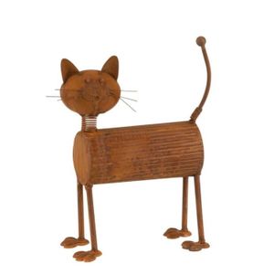 Grille De Chat Acier Rouille Avec Plaque De Fond A Poser Chat Figurines