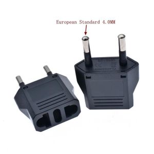 ADAPTATEUR DE VOYAGE Black 4.0mm-EU Plug -Adaptateur de prise électriqu