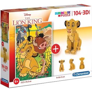Puzzle le roi Lion Simba en bois pour adultes, 300/500/1000 pièces