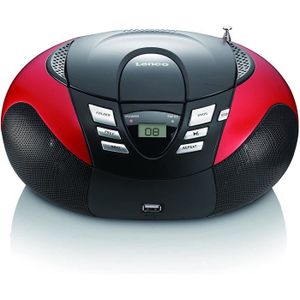 CHAINE HI-FI mini chaine hifi stéréo FM CD MP3 USB rouge noir