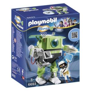 UNIVERS MINIATURE PLAYMOBIL - Super 4 - Robot Cleano - Contient 1 pe