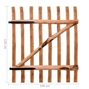 PORTAIL - PORTILLON Portillon de clôture Bois de noisetier imprégné 100 x 120 cm Qqmora YY5040