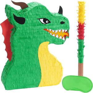 Piñata Piñata agon – Décorations de fête agon avec bandeau pour les yeux et bâton sur le thème des dinosaures – Jeu de fête d'anniire p153