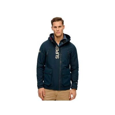 Veste Coupe-vent Superdry Homme Bleu XL Capuche Poches Zip