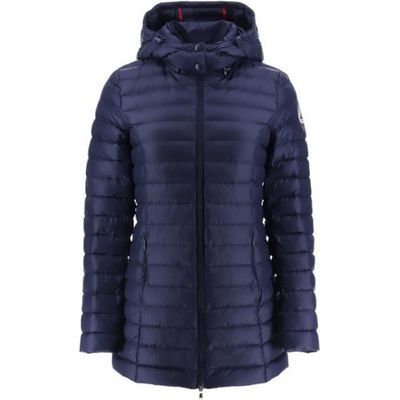 Doudoune capuche femme Jott Nour Mi long Basic bleu marine
