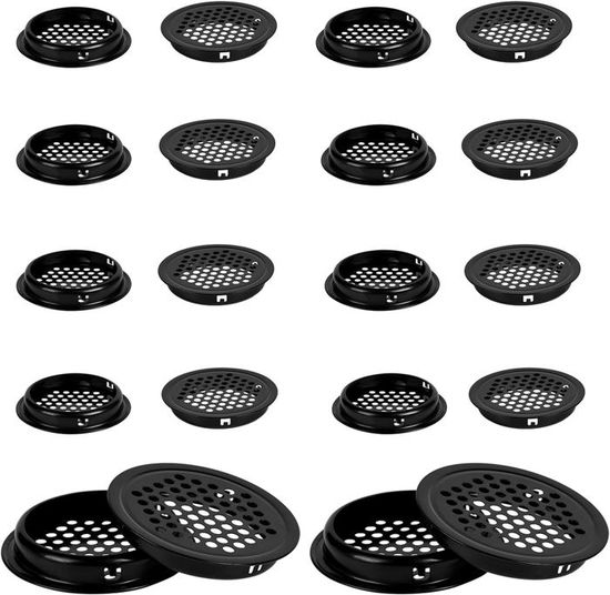 Lot de 2 grilles d'aération galvanisées de 20 x 10 cm avec grille de Lot de 2 grilles d'aération galvanisées de 20 x 10 cm avec grille de