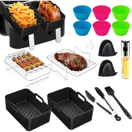 Doublure Silicone Pour Friteuse à Air Ninja - Antiadhésive, Lavable Et Compatible AF500EU/AF400EU (10,4L)