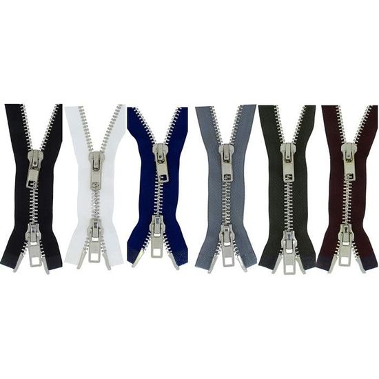 Fermeture éclair Plastique Noir Divisible - Largeur 8mm, Longueur 1 Mètre, Crampons Pour Moto
