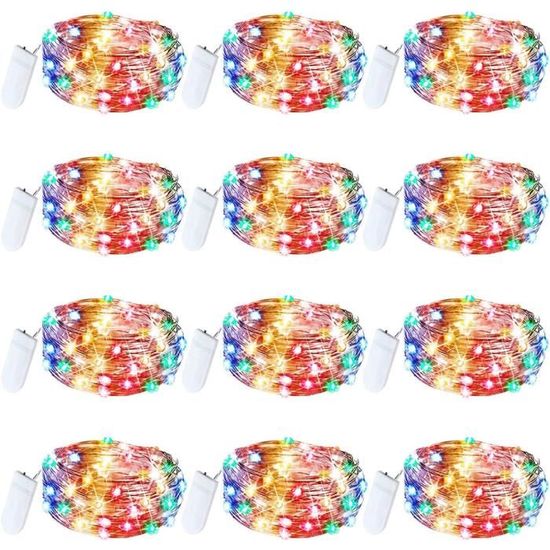 CREATESTAR 12 Pièces 2 Mètres Guirlande Lumineuse à Piles, 20