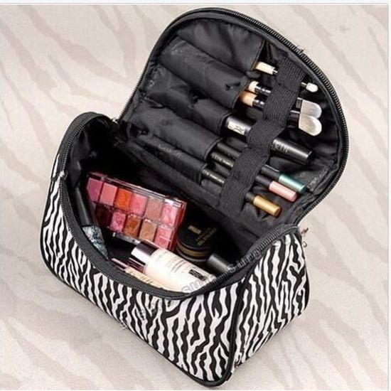 Pochette Cosmétique BRICS Noire – Sac De Voyage Maquillage Avec Zip, Dimensions 24x17 Cm, En Occasion